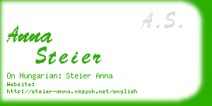 anna steier business card